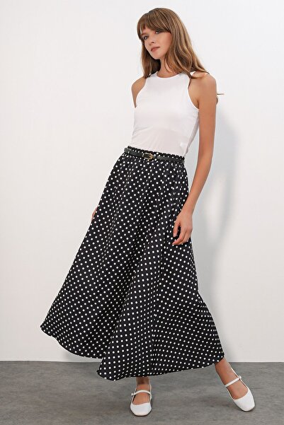 Hiccup Bdart High Waist Polka Dot Long Skirt
