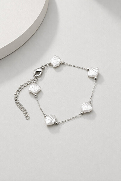 THE Steel Silver Color Sea Shell Figured Steel Women's Bracelet