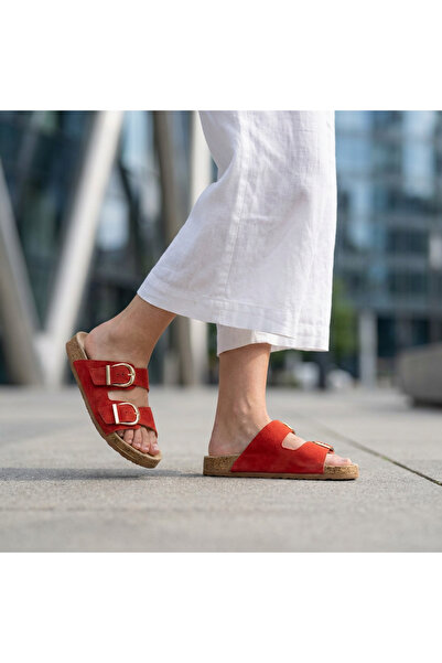 Letafia Siena Double Buckle Suede Comfort Slippers