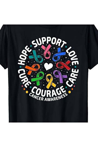 12 Teknoloji Cancer Awareness T Shirt Hope Support Love Courage Care Ribbon T...