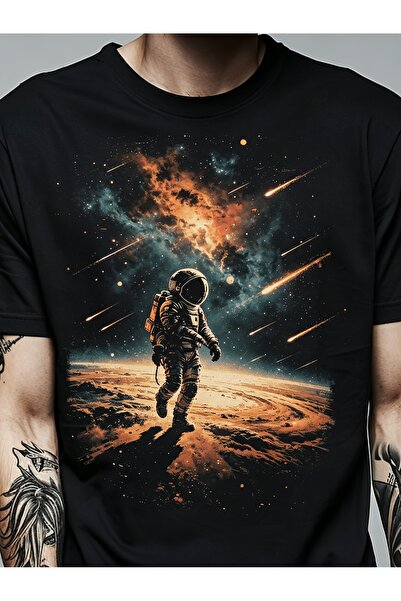 17 seramik Pure Cotton T-shirt, Astronaut Space Starry Sky Print Pattern, Sum...