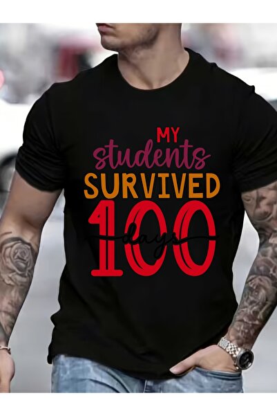 LİNA06 Teacher'S Triumph: My Students Survived 100 Days - Celebration T-Shirt...