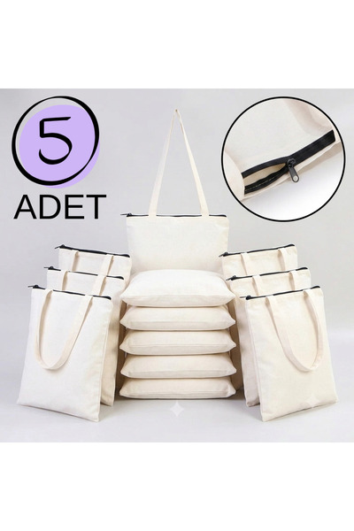 Boom town Unprinted Raw Cloth Bag with Zipper 100% Cotton |   35X40 cm |   14...