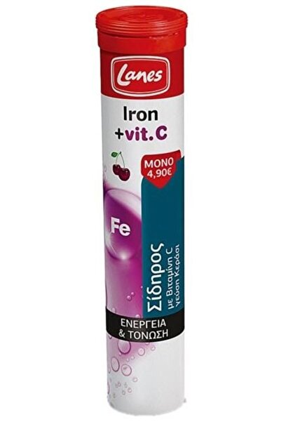 Lanes Iron + Vit C Αναβράζων Σίδηρος µε Βιταμίνη C, 20eff.tabs