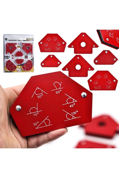 Rosfix Set de 6 echeri magnetici de sudură, suporturi de unghi pentru sudură,...