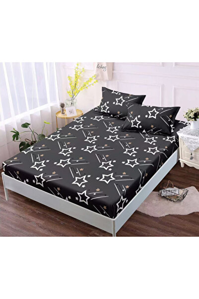 Pucioasa Set 3 Piese Lenjerie pentru Pat Dublu: Husa cu Elastic + 2 Fete de P...