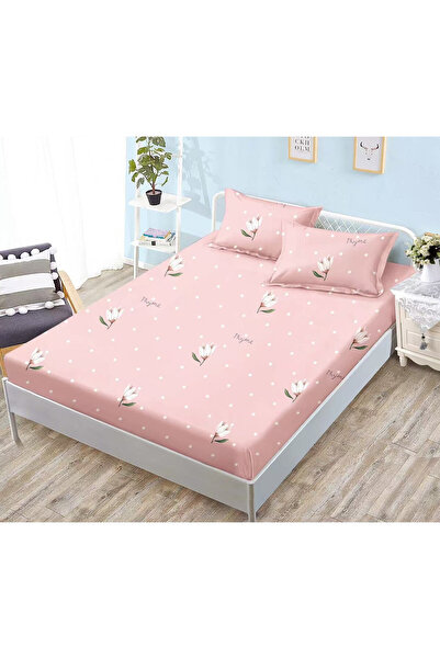 Pucioasa Set 3 Piese Lenjerie pentru Pat Dublu: Husa cu Elastic + 2 Fete de P...