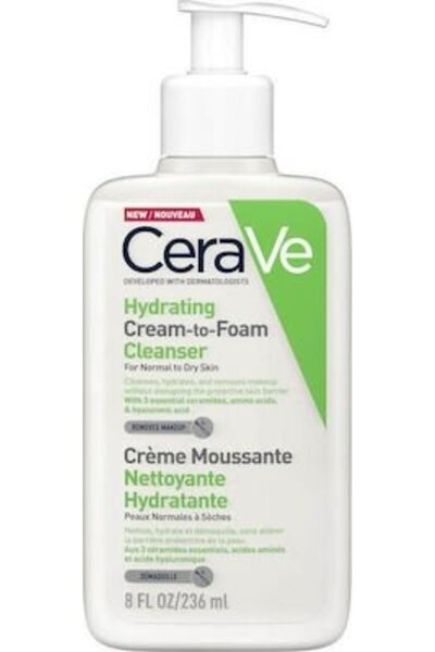 CeraVe Hydrating Cream-to-Foam Cleanser Normal to Dry Skin Αφρώδης Κρέμα Καθα...