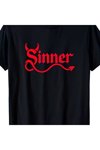 BASEPULSE Men'S 100% Sinner Devil Horns Graphic Tee Atheist Pride, Retro Desi...