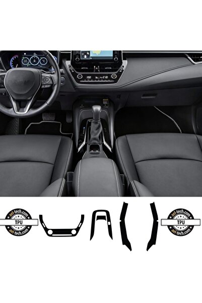 Oroel Toyota Corolla Uyumlu Klima Gösterge Vites Etrafı ve Kolçak Altı Piano Black Tpu Koruyucu