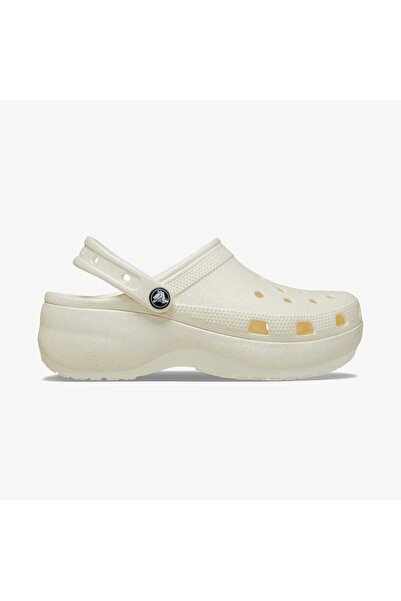 Crocs Classic Platform Glitter Clog Women's Cream Sandals Juststep