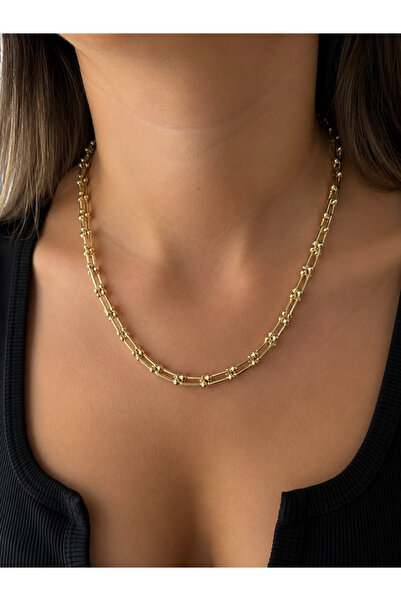 whiteandpurpledesign Modern Gold Ataç Zincir Kolye
