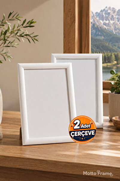 Motto Frame 2 Adet 21x30 (A4) Plastik Fotoğraf Çerçevesi Seti Şeffaf PVC Koru...