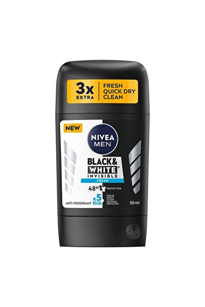 NIVEA Deodorant stick, NIVEA, Men, Invizibil, 50ml, Albstru
