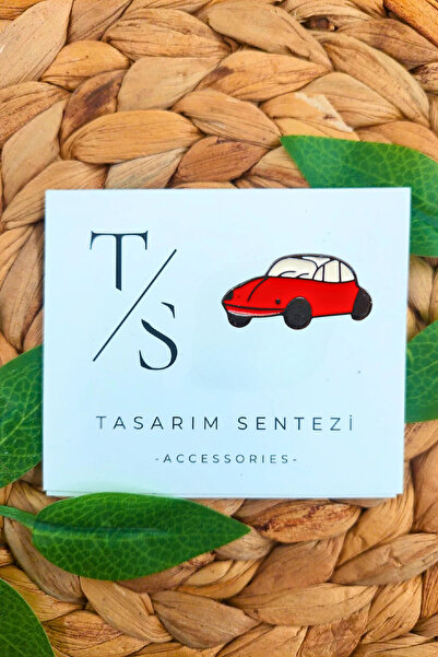 Tasarım Sentezi Rozet Metal Broş Araba Car Kirmizi Yaka Çanta Kıyafet Şapka