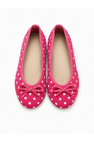 ARDENİM Girl's Pink Polka Dot Patterned Ballerinas