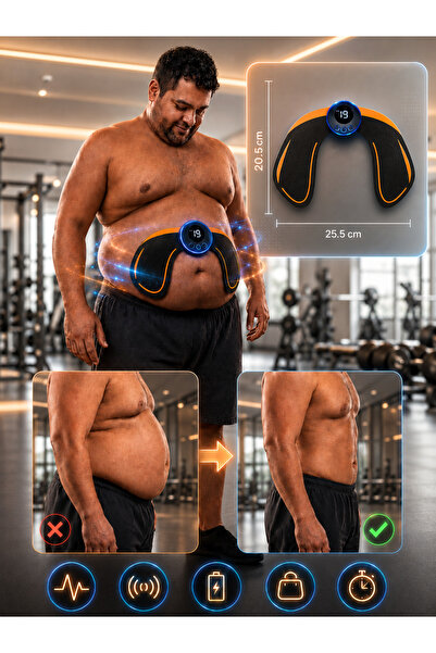 xolo Göbek ve Kalça Pedi Şarjlı Kas Uyarım Cihazı Abdominal Hip Trainer 19 Se...