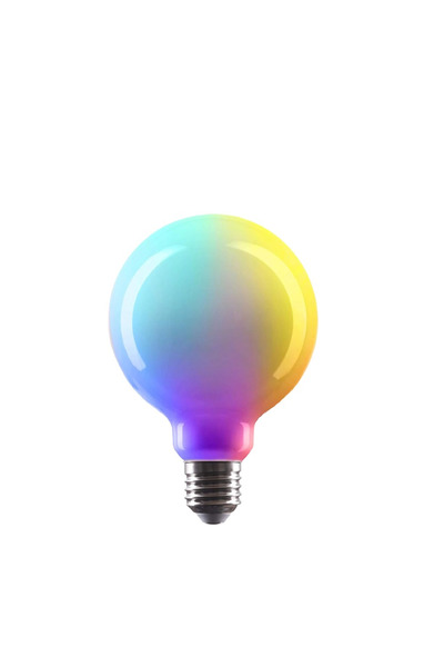 Crown LED Bec smart Crown LED, RGB, 9.5 x 13.5 cm, E27, 4 W, sticla, alb