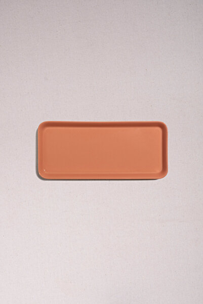 Paşabahçe Faroe Ceramic Rectangular Serving Plate Salmon, Serving Plate, 1 Piece