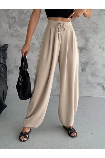 aselon Women's Flexible Fabric Shalwar Pants with Elastic Waist