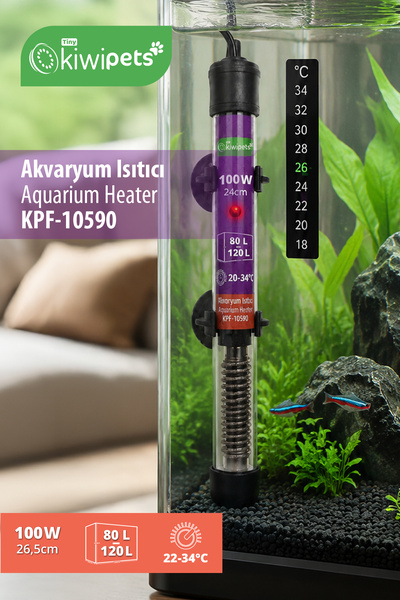 Tiny Kiwipets KPF-10590 Akvaryum Isıtıcı | Hassas Termostat & IP68 Su Geçirme...
