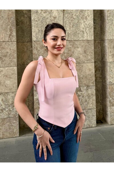 My Blog Pink Blouse with Bow on the Shoulders - 70273