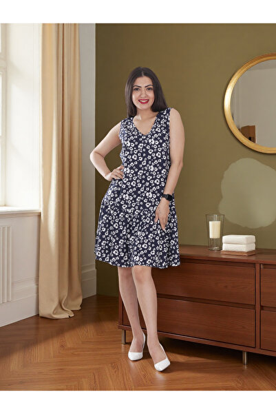 Finelook Summer Short dress with floral print with Flare