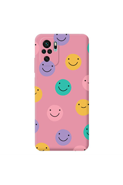 Other Xiaomi Redmi Note 10S Colorful smiles Pink Colored Silicone TPU Θήκη