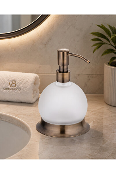 vb vitrinbanyo Antik Eskitme Retro Sıvı Sabunluk Banyo Sıvı Sabunluk Pirinç M...
