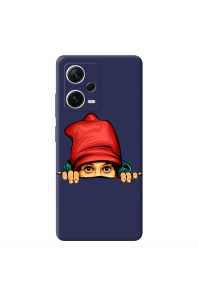 Other Xiaomi Poco X5 Hidden Girl Dark blue Colored Silicone TPU Θήκη