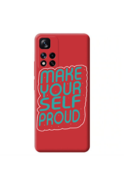 Other Xiaomi Redmi Note 11 Pro 5G Make Your Self Proud Red Colored Silicone T...