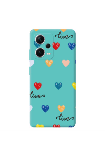 Other Xiaomi Poco X5 Heart Lives Turquoise Colored Silicone TPU Θήκη