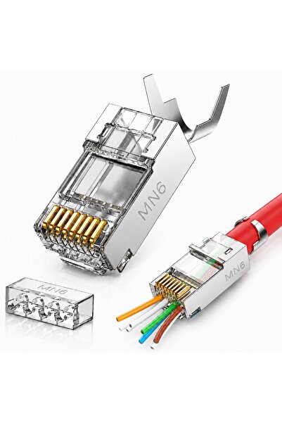 MN6 Mn119Xf Cat7 Ftp Sftp Ez Rj45 Connector 3 Pieces Metal Body Thick Cable C...