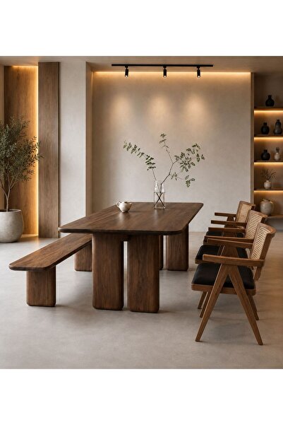 larissa design masa takımı (3 sandalye 1 bench)