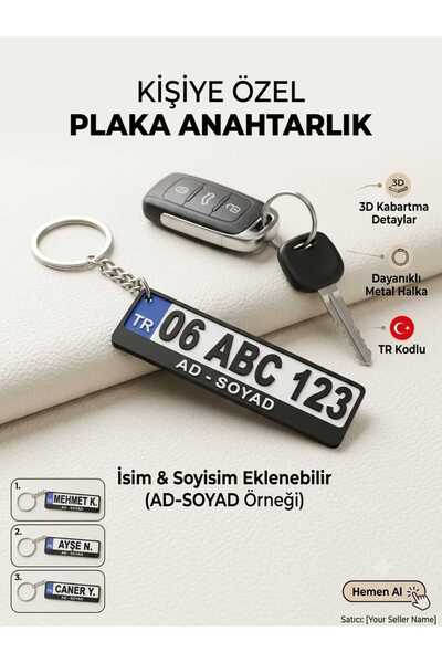 CNRMARKET Kişiye Özel Plaka Anahtarlık