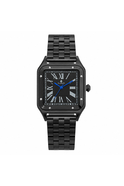 Clasico Roma Men's Luxury Watch – Square Roman Dial, Blue Hands, Stainless St...