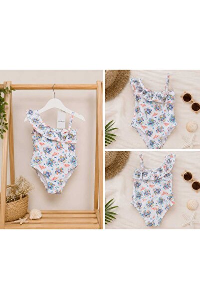 GHAND Girl's Bow One-Piece Swimsuit Sea Beach Pool Swimwear 1-2 2-3 3-4 4-5 5...