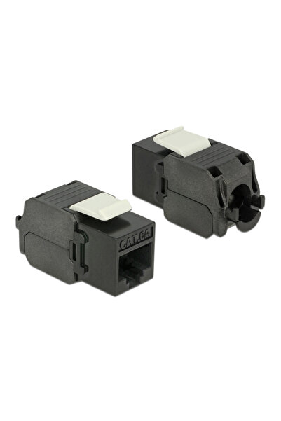 POWERTECH keystone module RJ45 female CAB-N151, Cat.6Α UTP 180°, μαύρο