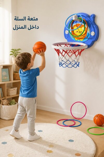 Generic طقم واحد من سلة كرة السلة الصغيرة القابلة للتعديل مع كوب شفط للتثبيت ...