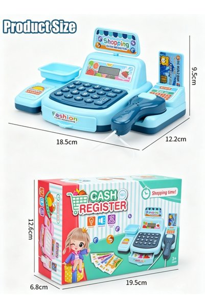 Generic 1Pc Abs Light Sound Cash Register Pretend Play Calculator Supermarket Role Play Scanner