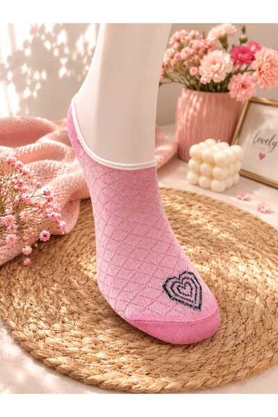 your trend socks 12 Çift Kadın Babet Çorap Kokusuz, Terletmeyen Pamuklu Çorap - Yazlık - Karışık Renk/Desen