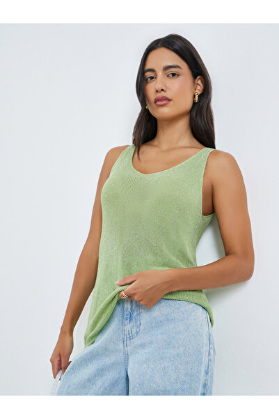 Styli Green Sleeveless Knit Top
