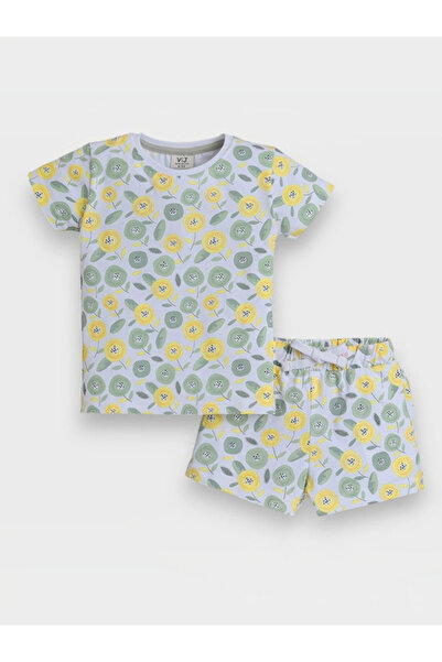 Victor and Jane By Styli Girls All-Over Print T-Shirt and Shorts Set