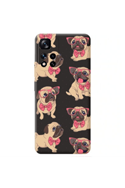Other Xiaomi Redmi Note 11 Pro 5G Dog Spectacled Black Colored Silicone TPU Θήκη