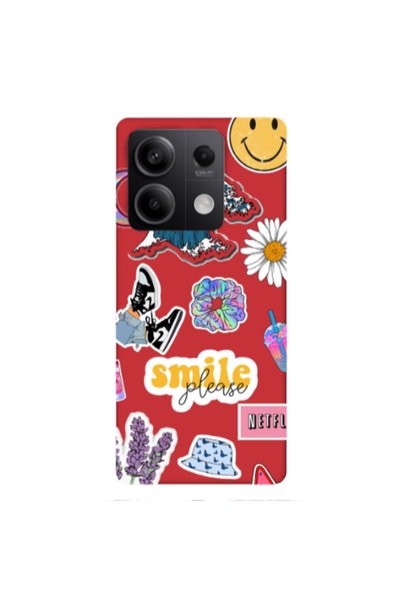 Other Xiaomi Redmi Note 13Pro 5G Smile Moon Red Colored Silicone TPU Θήκη