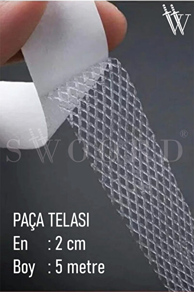 SWOORD Paça Telası -Çift Taraflı Yapışkan Tela En 2cm Boy 5mt - Ütüyle Yapışa...