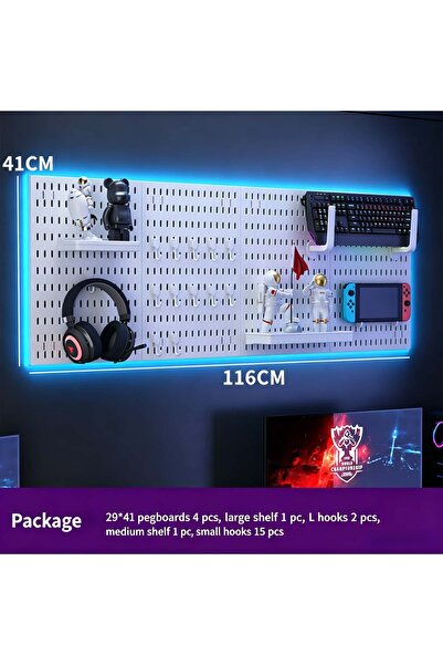 HI-FINE Plastic Pegboard Wall Organizer Kit 30×30cm/29x41cm Multi Accessories...