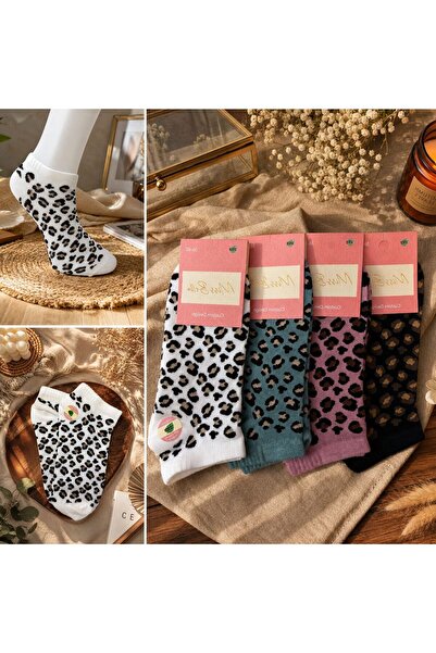 your trend socks 12 Çift Kadın Dikişsiz Bambu Parfümlü Patik Çorap, Terletmeyen, Kokusuz, Pamuklu Çorap - Mevsimlik - Karışık Renk/Desen