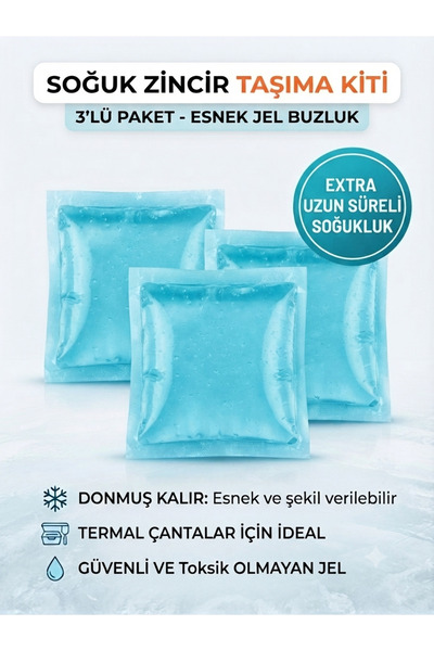 Mek life 3'lü Esnek Jel Buzluk - Soğuk Zincir Taşıma Kiti