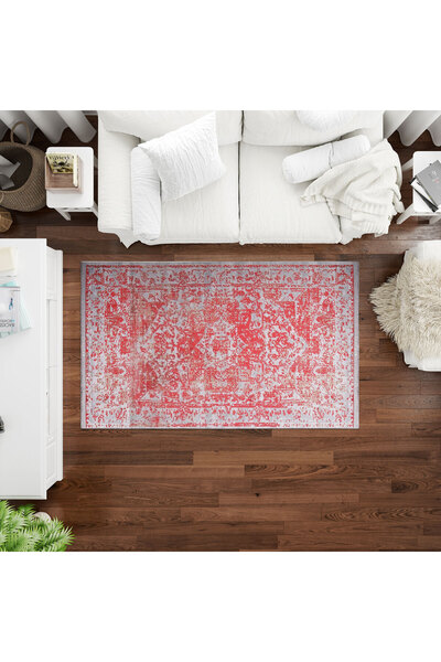 Cottage سجادة مخملية ناعمة 160×230 سم - أحمر